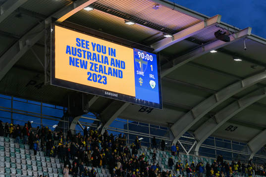 The scoreboard shows the text ””See you in Australia