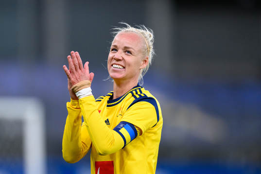Caroline Seger of Sweden celebrates