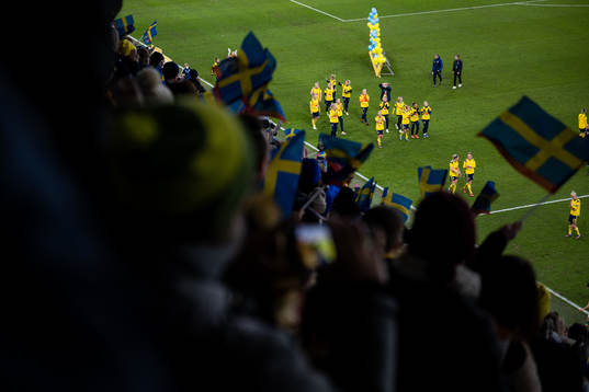 Players of Sweden celebrate