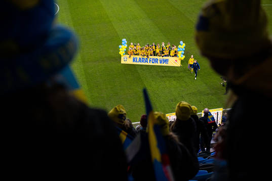Players of Sweden celebrate