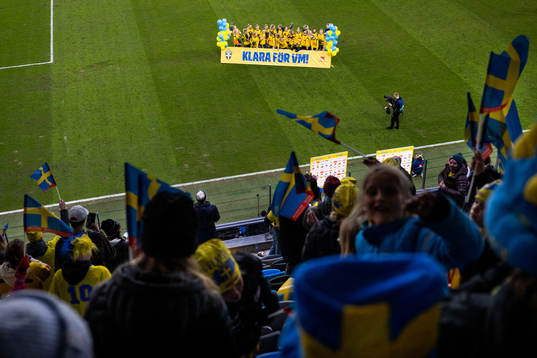 Players of Sweden celebrate