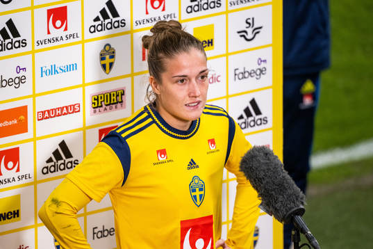 Filippa Angeldahl of Sweden is interviewed