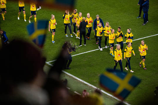 Players of Sweden celebrate