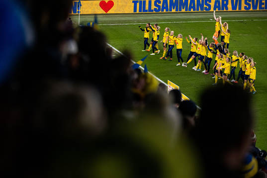Players of Sweden celebrate