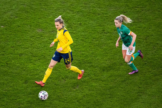 Nathalie Björn of Sweden and Denise O'Sullivan of Ireland