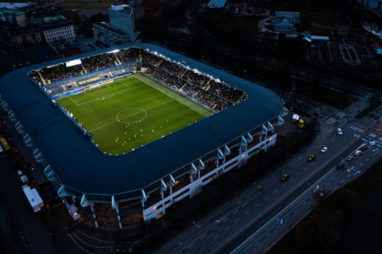 A drone view of Gamla Ullevi