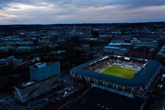 A drone view of Gamla Ullevi