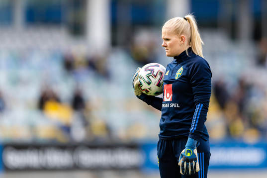 Goalkeeper Emma Holmgren of Sweden