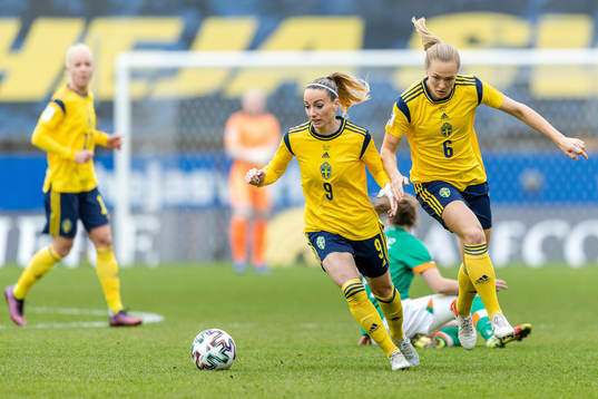 Caroline Seger, Kosovare Asllani and Magdalena Eriksson of