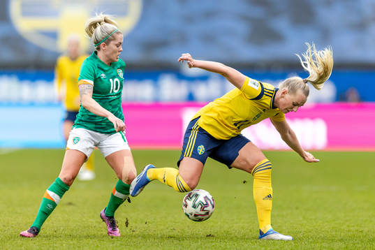 Denise O'Sullivan of Ireland and Stina Blackstenius
