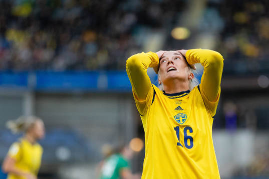 Filippa Angeldahl of Sweden reacts