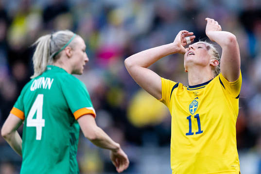 Stina Blackstenius of Sweden looks dejected