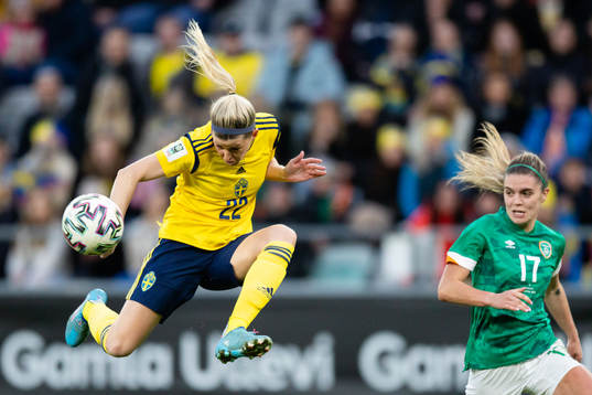 Olivia Schough of Sweden and Jamie Finn of Ireland