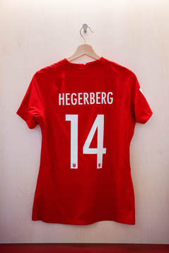 The kit of Ada Hegerberg of Norway in the dressing room