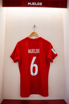 The kit of Maren Mjelde of Norway in the dressing room
