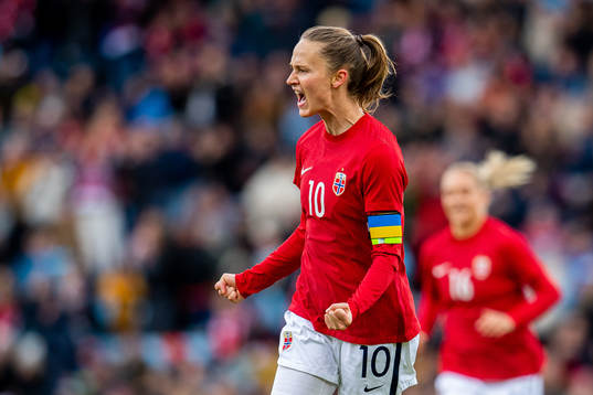 Caroline Graham Hansen of Norway celebrates
