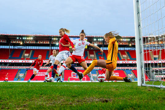 Ada Hegerberg of Norway, Anna Zapala of Poland and