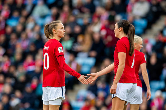 Caroline Graham Hansen and Ingrid Syrstad Engen of Norway