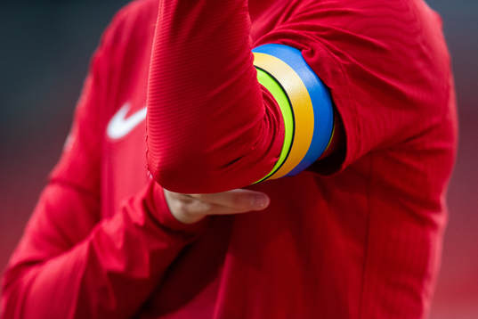 The captains’ armband of Caroline Graham Hansen in the