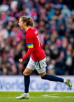 Caroline Graham Hansen of Norway celebrates