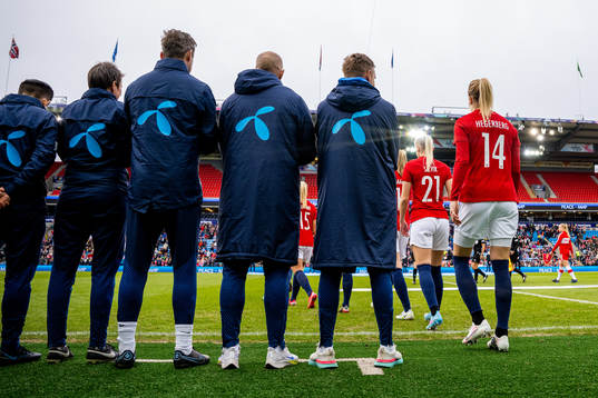 Ada Hegerberg of Norway enters the pitch