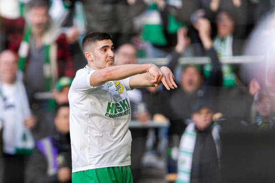 Hammarbys Mayckel Lahdo jublar