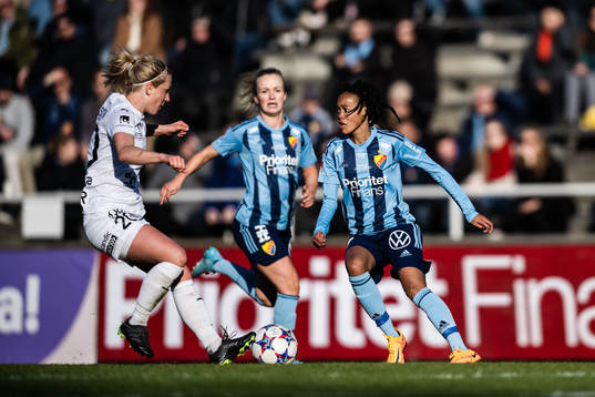 Rosengårds Mia Persson och Djurgårdens Linda Maserame