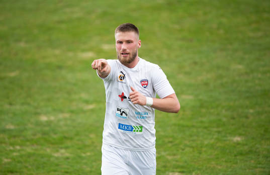 FC Rosengårds Kasper Harletun i matchen i div. 2 Södra