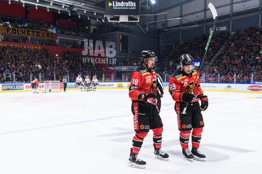 Luleås Sami Lepistö och Erik Gustafsson deppar