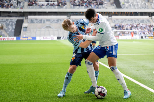 Djurgårdens Hampus Finndell och IFK Norrköpings Jean