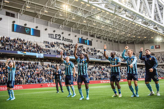 Djurgårdens spelare jublar