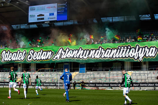 GAIS klack med Tifo innan fotbollsmatchen i Ettan Södra