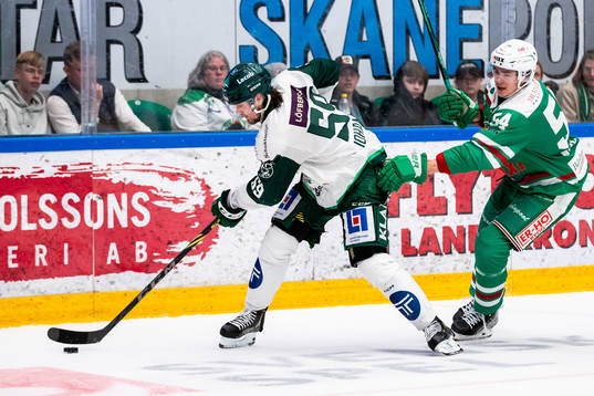 Färjestads Linus Johansson och Rögles William Wallinder
