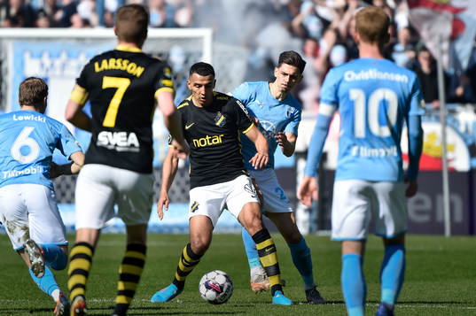 s Nabil Bahoui och Malmö FFs Dennis Hadzikadunic