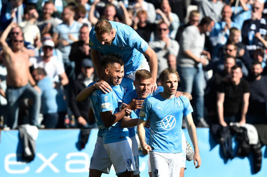Malmö FFs Ola Toivonen, Dennis Hadzikadunic  , Felix