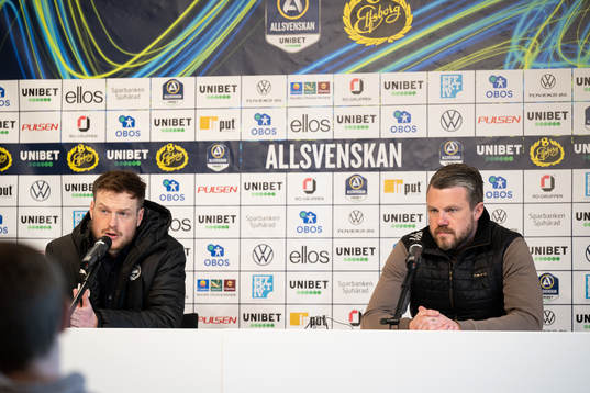 Värnamos tränare Kim Hellberg och Elfsborgs manager Jimmy
