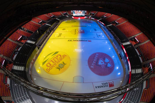 Scandinavium innan semifinal två i SHL mellan Frölunda