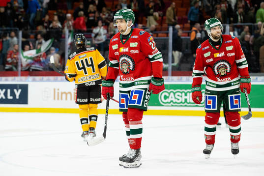 Frölundas Linus Nässén och Stefan Elliot deppar