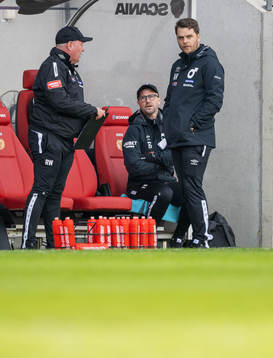 Degerfors tränare Andreas Holmberg och tränare Tobias