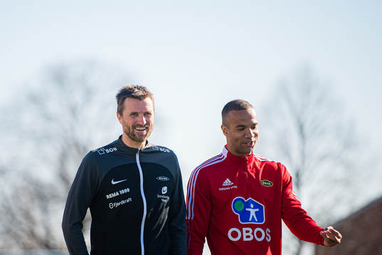 Eirik Horneland, head coach of Brann, and Johnny Buduson of