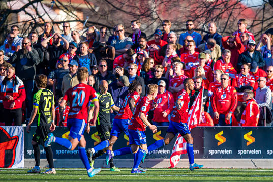 Johnny Buduson of Skeid celebrates