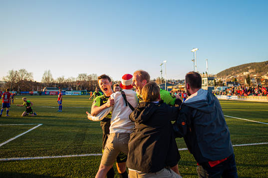 Vegard Leikvoll Moberg of Brann celebrates