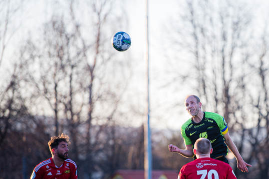 Vegard Leikvoll Moberg of Brann scores the 2-3 goal