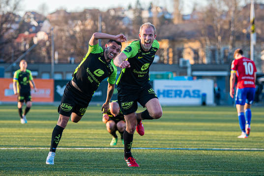 Vegard Leikvoll Moberg of Brann celebrates with Niklas