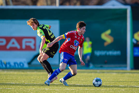 Niklas Jensen Wassberg of Brann and Marcus Melchior of Skeid
