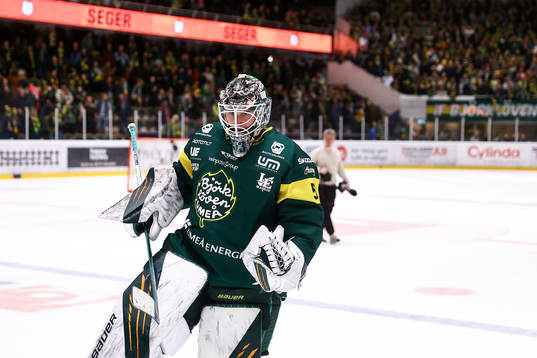 Björklövens målvakt Claes Endre jublar