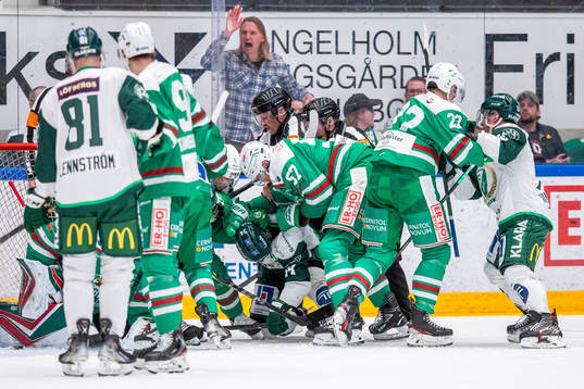 Rögles Vojtech Mozik i bråk med Färjestads Michael