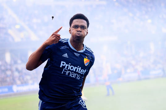 Djurgårdens Joel Asoro jublar