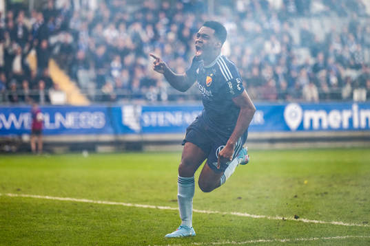 Djurgårdens Joel Asoro jublar