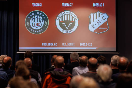 De föreslagna klubbmärkena visas